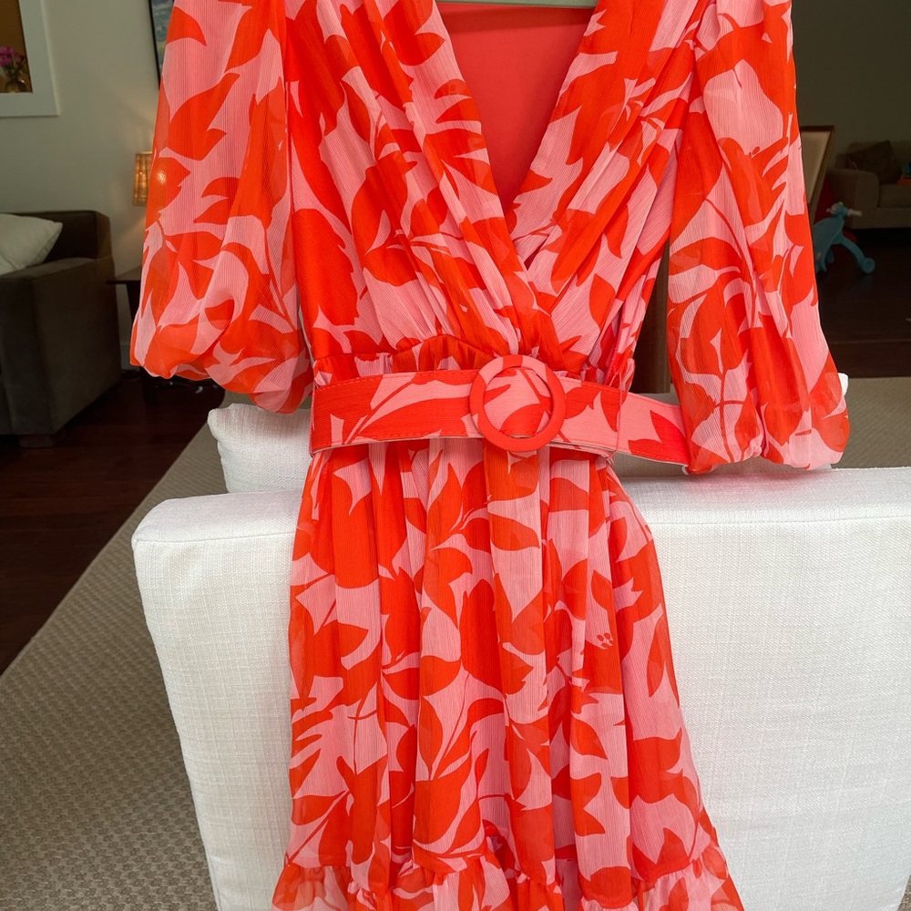 Taylor Women's Orange and Pink Mini Dress